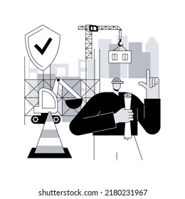 Construction Site Protection Abstract Concept Vector Illustration. Multi-surface Temporary Protection, Prevent Damage And Delays, Commercial Building And Construction Projects Abstract Metaphor.