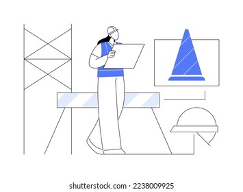 Construction site protection abstract concept vector illustration. Multi-surface temporary protection, prevent damage and delays, commercial building and construction projects abstract metaphor.
