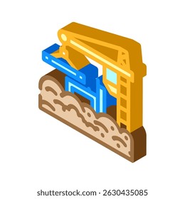 bouwplaats verhogen stofwolken isometrisch pictogram vector. bouwplaats verhogen stofwolken teken. geïsoleerd symbool illustratie