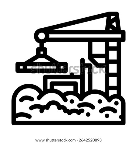 construction site raising dust clouds line icon vector. construction site raising dust clouds sign. isolated contour symbol black illustration