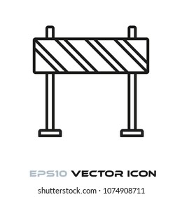 Construction site or road barrrier flat line icon vector