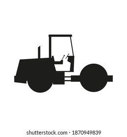 construction site tamping machine icon on white color background