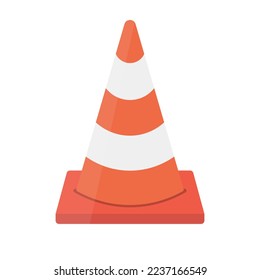 Construction site traffic cone icon. Vector.
