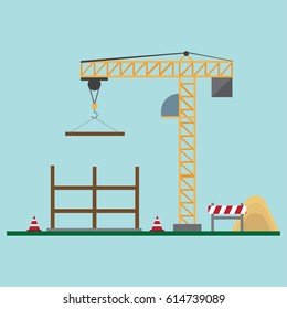Construction site, vector illustration.