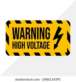 Construction Site Warning: Danger High Voltage Sign Vector