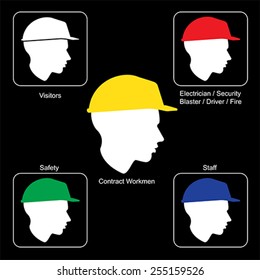 Construction Site warning - Safety Helmet Colors, vector
