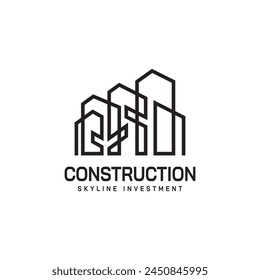 construction skyline investment real estate logo design with initial C,S,I 2