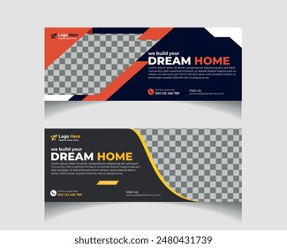 Construction  social media  banner post cover template