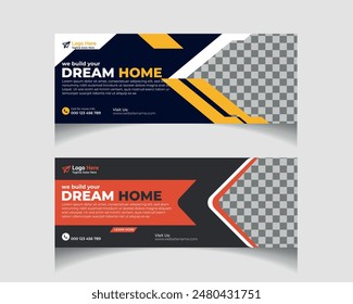 Construction  social media  banner post cover template