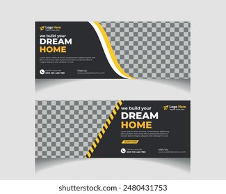 Construction  social media  banner post cover template