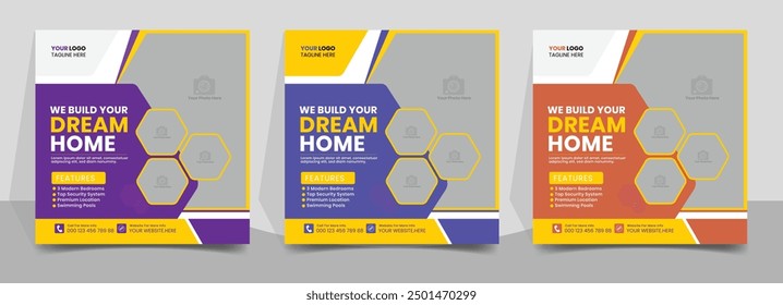 Construcción de redes sociales post Anuncio Diseño, Servicio de fontanería Anuncio de Web de redes sociales, folleto de reparación del hogar publicación de redes sociales y Plantilla de Anuncio de Web, renovación Handyman Anuncio de reparación del hogar, anuncios