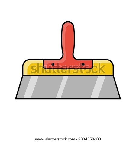 Construction spatula linear color icon. Isolated on white background. Cement trowel. Putty knife, tools for construction and repair. Home handyman equipment. Vector illustration flat design. 