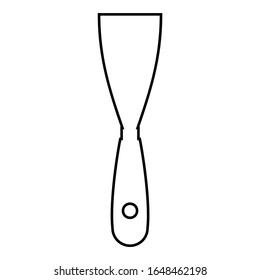 Construction spatula Putty knife Spackling tool Building hand instrument Builder equipment Trowel icon outline black color vector illustration flat style image