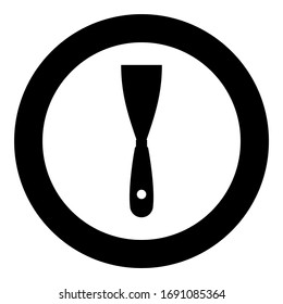 Construction spatula Putty knife Spackling tool Building hand instrument Builder equipment Trowel icon in circle round black color vector illustration flat style image