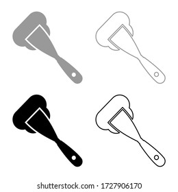 Espátula de construcción mortero de propagación Herramientas de trabajo Equipo de fabricación Plasterer Stucco contorno de icono conjunto de color gris negro ilustración vectorial estilo plano imagen