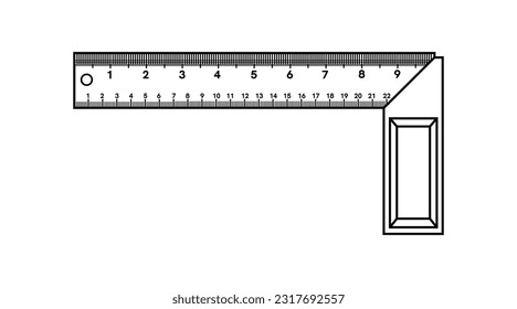 Bauplatz-Quadrat (Machinistisches Quadrat) Dreieck-Symbol auf weißem Hintergrund, Cartoon-Stil. Vektorgrafik EPS10.
