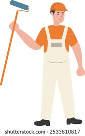 Construction Staff Worker Illustration. Isolated Vector Character with Flat Cartoon Style.