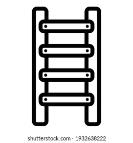 Construction step ladder icon. Outline construction step ladder vector icon for web design isolated on white background