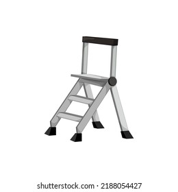 construction step ladder safety cartoon. construction step ladder safety sign. isolated symbol vector illustration
