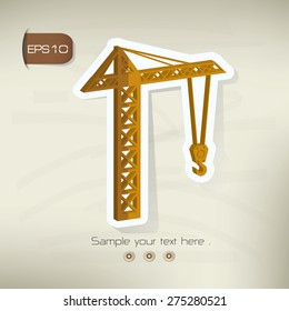 Construction sticker design on old background,vector
