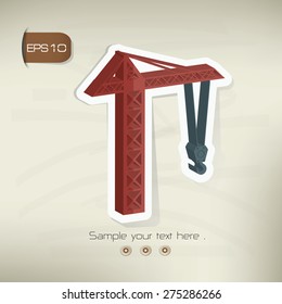Construction sticker design on old background,vector
