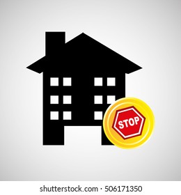 construction stop warning icon graphic vector illustration eps 10