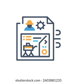 A construction strategy icon suitable for planning and project management.