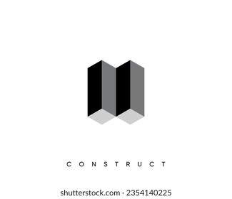 Construcción, estructura, arquitectura, diseño del logotipo de planificación para la identidad empresarial.