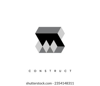 Construction, structure, architecture, planning logo design composition for business identity.