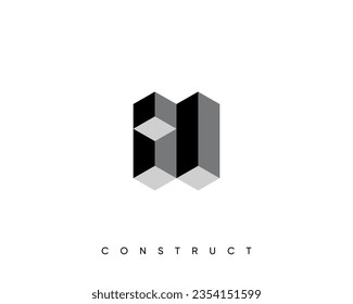 Construction, structure, architecture, planning logo design composition for business identity.