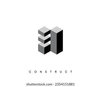 Construction, structure, architecture, planning logo design composition for business identity.