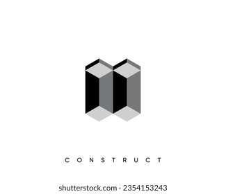 Construcción, estructura, arquitectura, diseño del logotipo de planificación para la identidad empresarial.