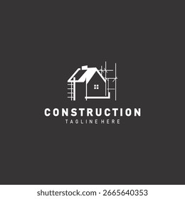 Konstruktion Struktur Linie Haus Gebäude und Reparatur Logo Design Illustration