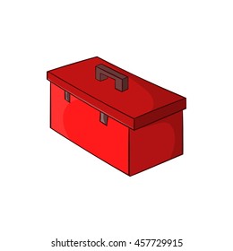 Construction suitcase icon in cartoon style isolated on white background. Repair symbol