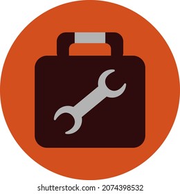 Construction suitcase, illustration, vector, on a white background.