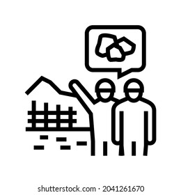 construction supervision and monitoring line icon vector. construction supervision and monitoring sign. isolated contour symbol black illustration
