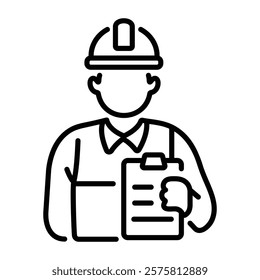 Construction Supervisor icon in linear style 