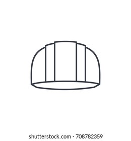 construction symbol, helmet thin line icon. Linear vector illustration. Pictogram isolated on white background