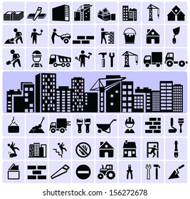 Construction symbols icons