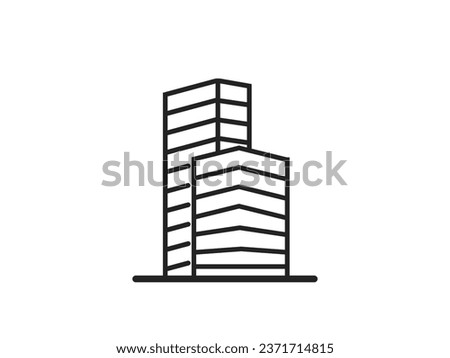 Construction, tall, urban. Architecture concept. Icon of tower blocks. House, high-rise residential apartment, building. 