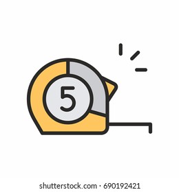 Construction tape measure icon