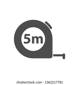 construction tape measure vector icon isolated on white background. construction tape measure flat icon for web, mobile and user interface design