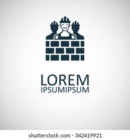 construction team icon, on white background