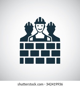 Construction Team Icon, On White Background
