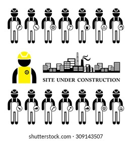 Construction Team Vector Icon Set   