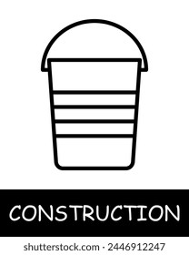 Construction, technology icon. Construction equipment, bucket, metal, simplicity, silhouette, building. Industrial machinery, heavy duty vehicles, and tools for construction projects concept.