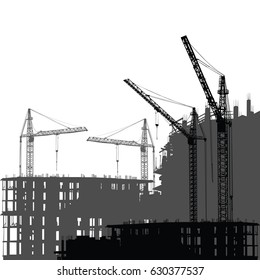 Building Under Construction Sitevector Illustration Template Stock ...