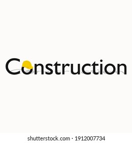 Construction text logo vector graphics