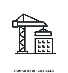 Construction thin line icons. Perfect pixel on transparent background