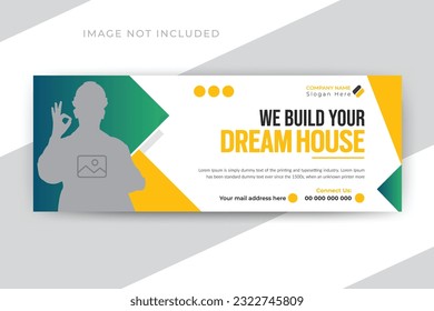 Portada de la línea de tiempo de construcción o diseño de plantillas de banners web de medios sociales